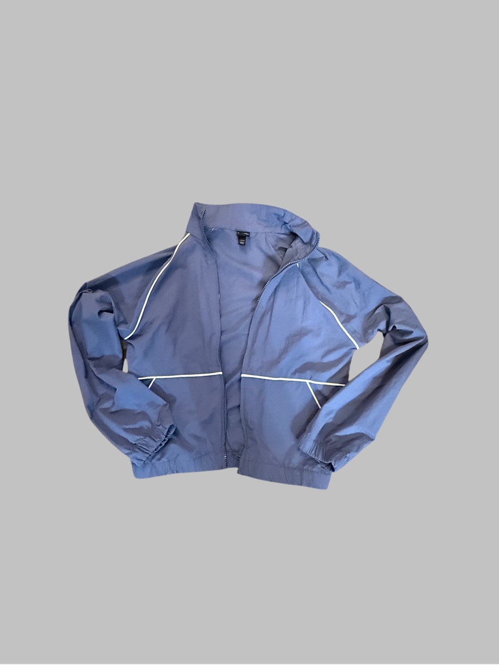 art class Navy Blue Kids Rain Jacket with White Trim